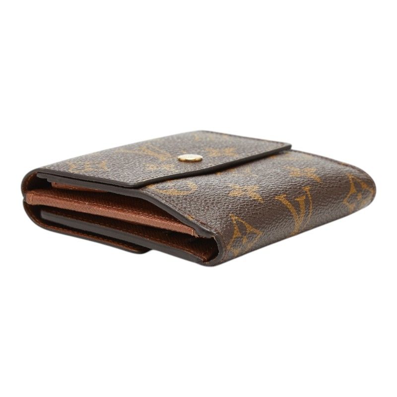 Louis Vuitton Monogram Portefeuille Elise Double Hook Trifold Wallet Brown — view 5