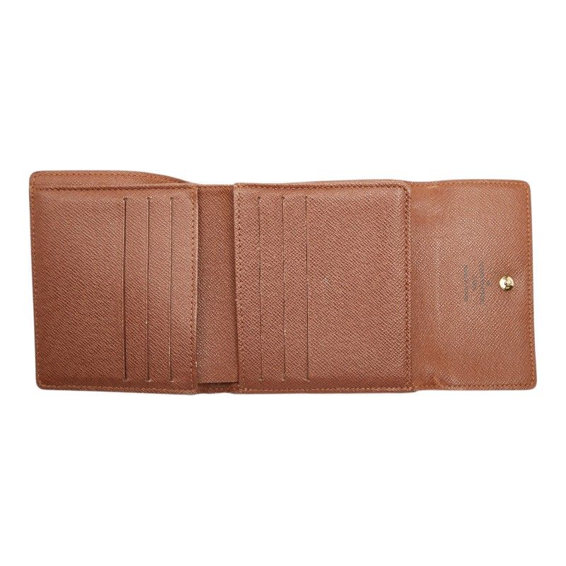 Louis Vuitton Monogram Portefeuille Elise Double Hook Trifold Wallet Brown — view 6