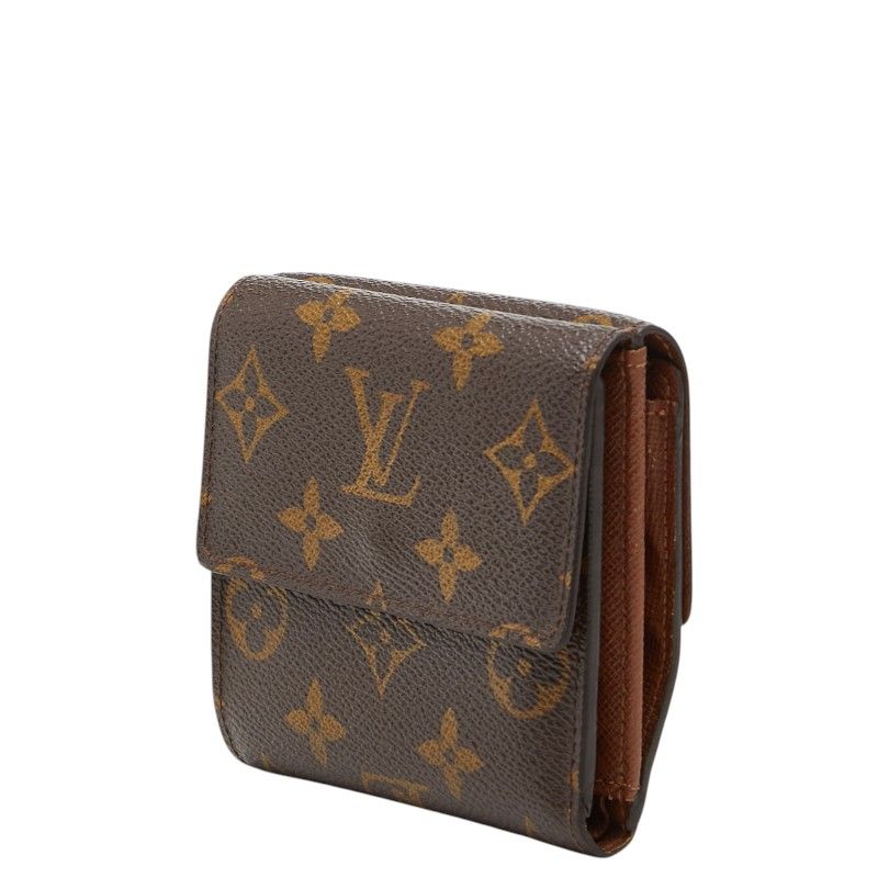 Louis Vuitton Monogram Portefeuille Elise Double Hook Trifold Wallet Brown — view 2
