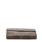 Louis Vuitton Monogram Portefeuille Elise Double Hook Trifold Wallet Brown — view 3