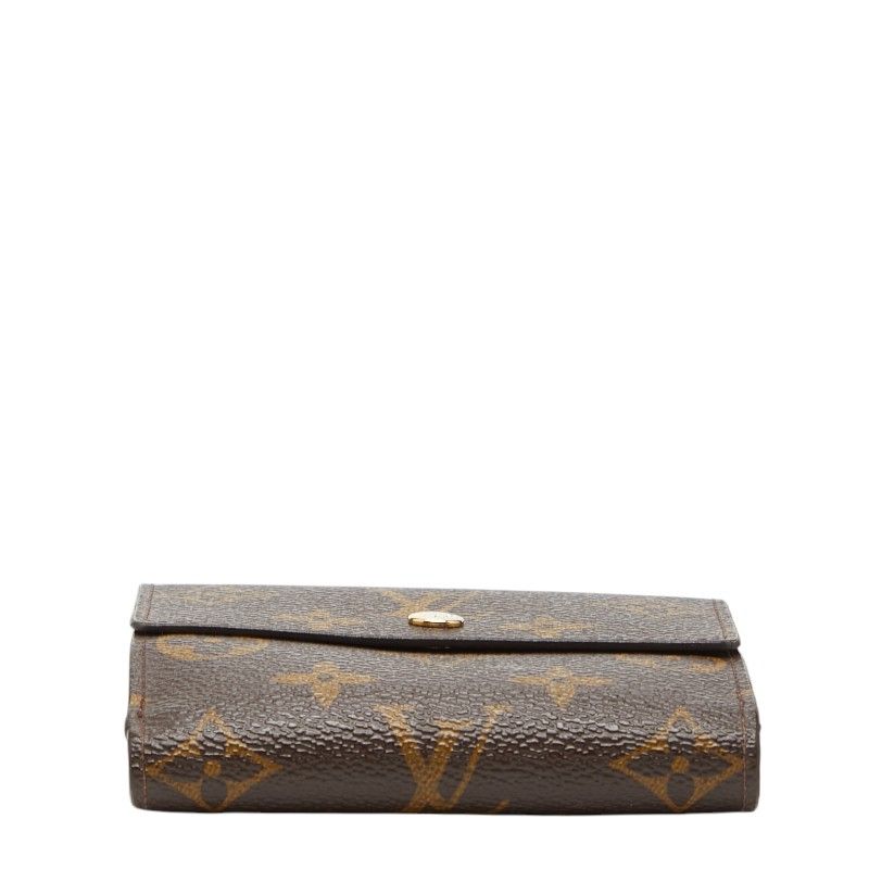 Louis Vuitton Monogram Portefeuille Elise Double Hook Trifold Wallet Brown — view 3