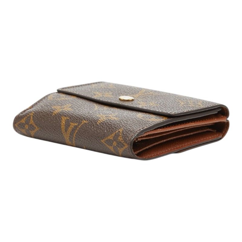 Louis Vuitton Monogram Portefeuille Elise Double Hook Trifold Wallet Brown — view 4