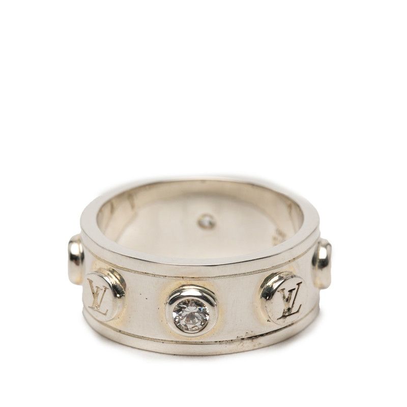 Louis Vuitton LV Studded Ring L Silver Zircon — view 2