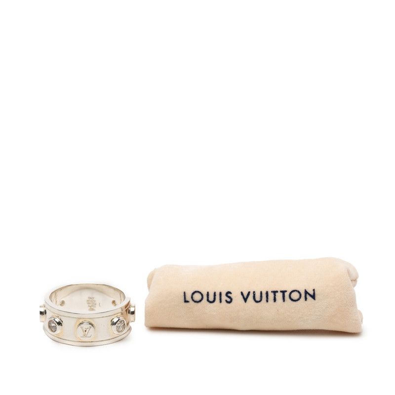 Louis Vuitton LV Studded Ring L Silver Zircon — view 6