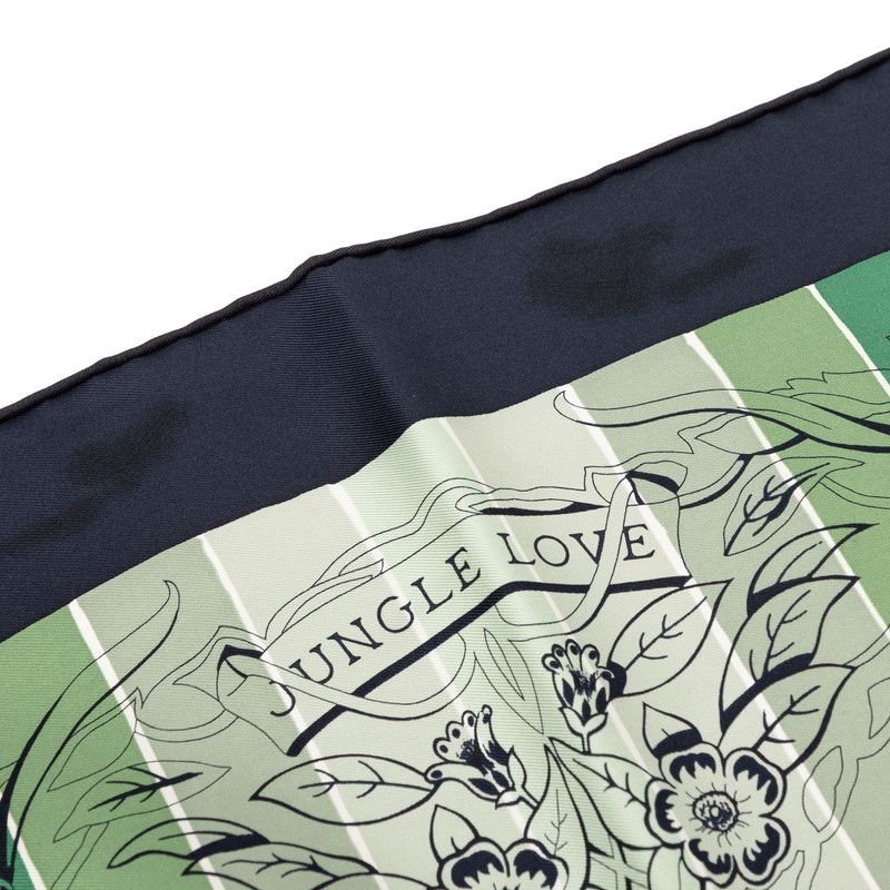 Hermes Carre 90 Jungle Love Scarf Large Green Navy Multicolor Silk — view 6