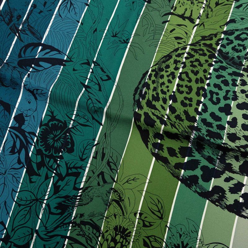 Hermes Carre 90 Jungle Love Scarf Large Green Navy Multicolor Silk — view 4