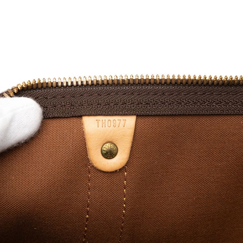 Louis Vuitton Monogram Keepall Bandouliere 60 Boston Bag 2-Way Brown Leather — view 6