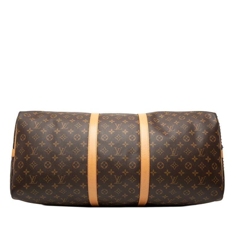 Louis Vuitton Monogram Keepall Bandouliere 60 Boston Bag 2-Way Brown Leather — view 3