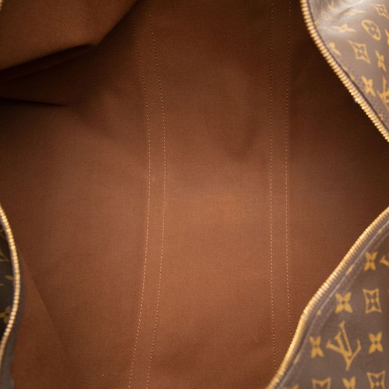 Louis Vuitton Monogram Keepall Bandouliere 60 Boston Bag 2-Way Brown Leather — view 4