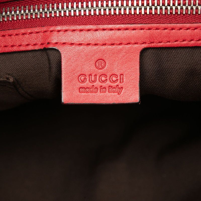 Gucci Guccissima Sherry Line Crossbody Shoulder Bag Beijing Olympics Red Leather — view 5