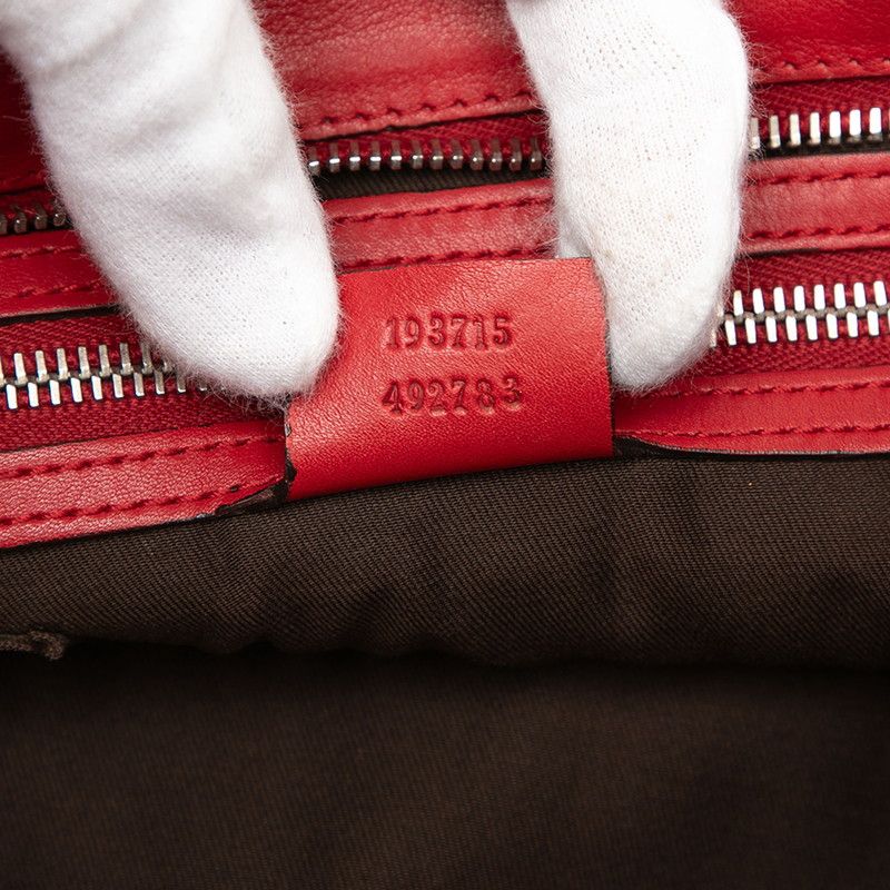 Gucci Guccissima Sherry Line Crossbody Shoulder Bag Beijing Olympics Red Leather — view 6