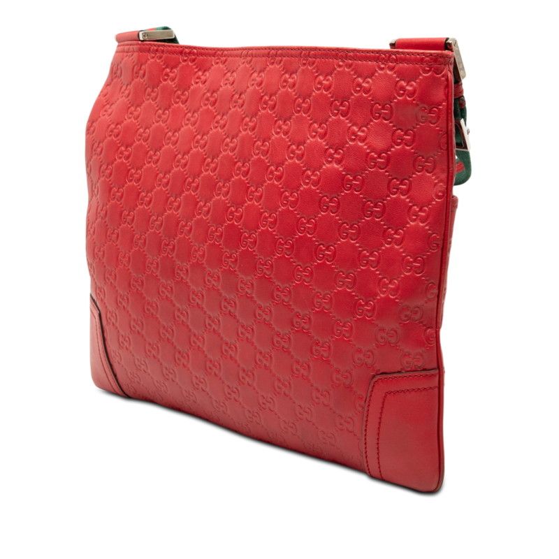 Gucci Guccissima Sherry Line Crossbody Shoulder Bag Beijing Olympics Red Leather — view 2