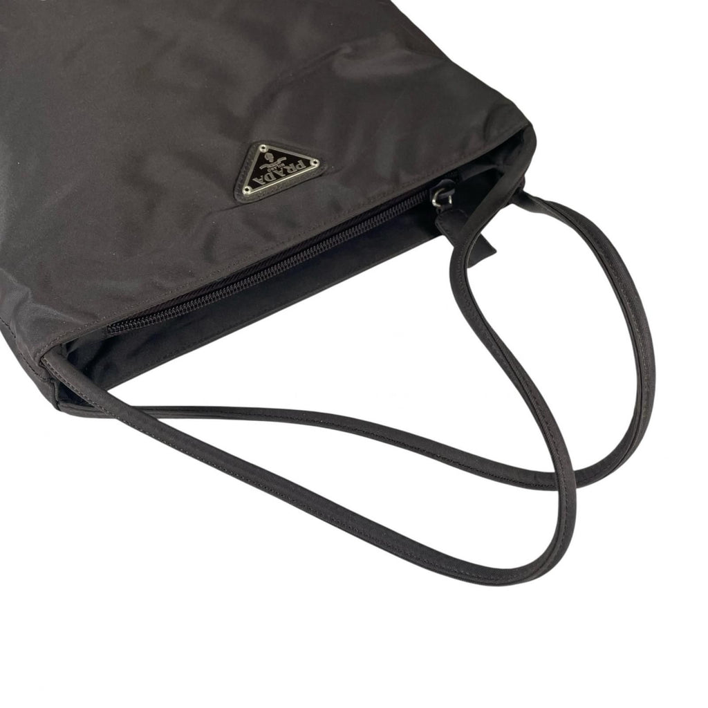 Prada Triangle Logo Handbag Nylon Gray — view 5