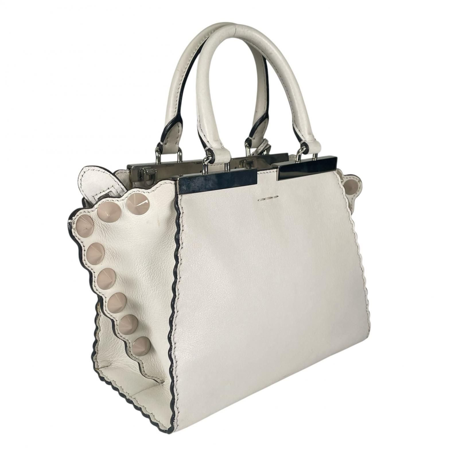 Fendi Mini Petite 3 Jours Handbag Leather White — view 3