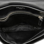 Prada Logo Shoulder Bag Black Saffiano Leather — view 4