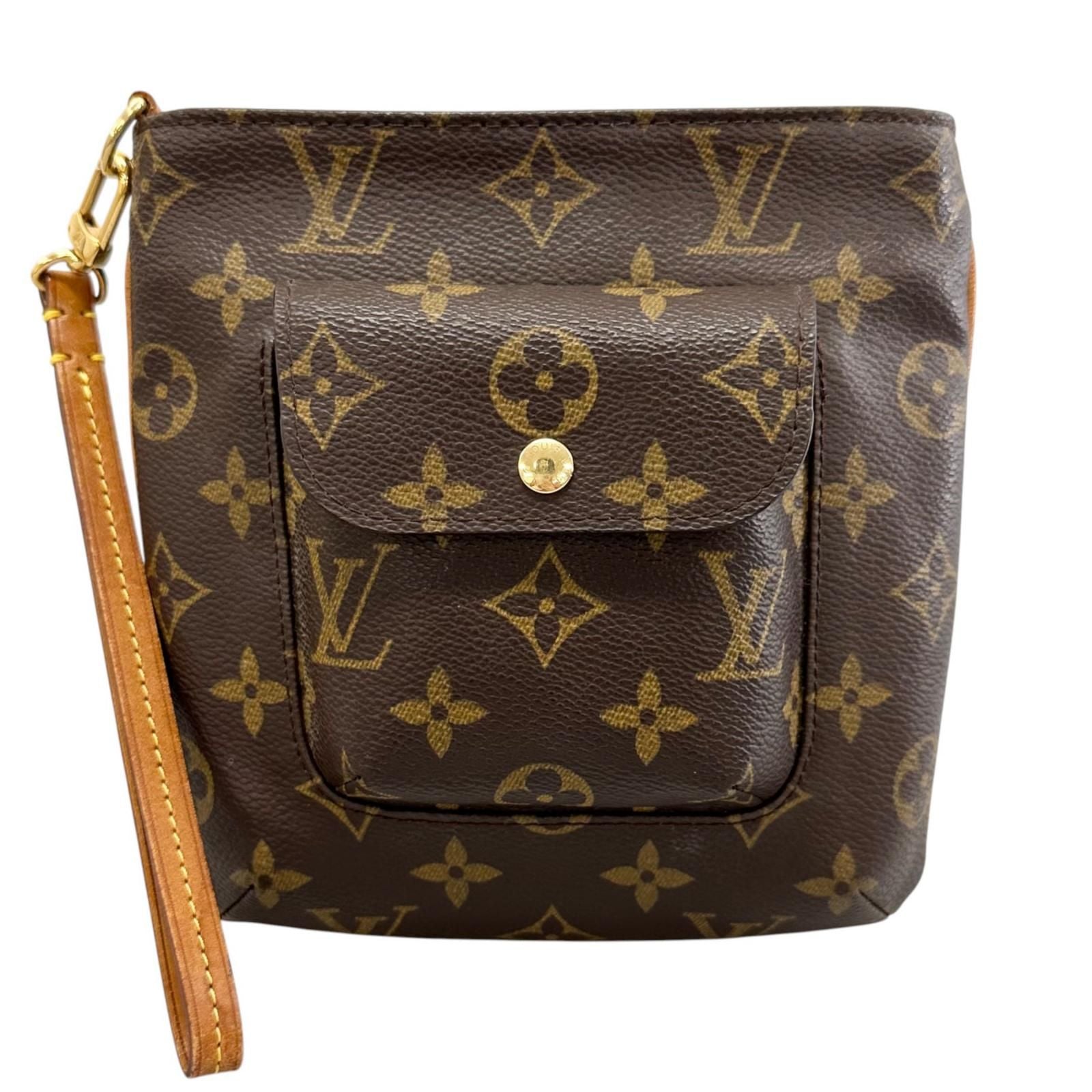 Louis Vuitton Partition Shoulder Bag Monogram Canvas Brown Pouch