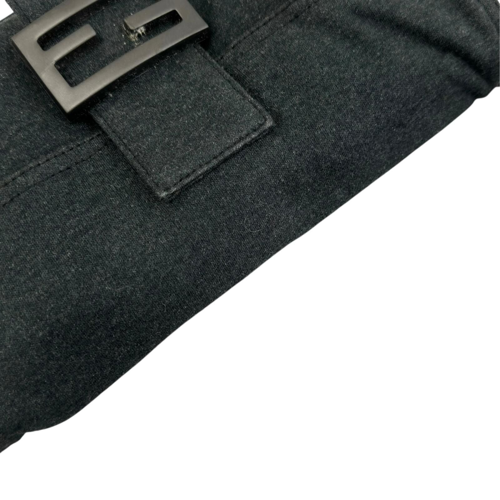 Fendi Mamma Baguette Shoulder Bag Cotton Dark Gray — view 6
