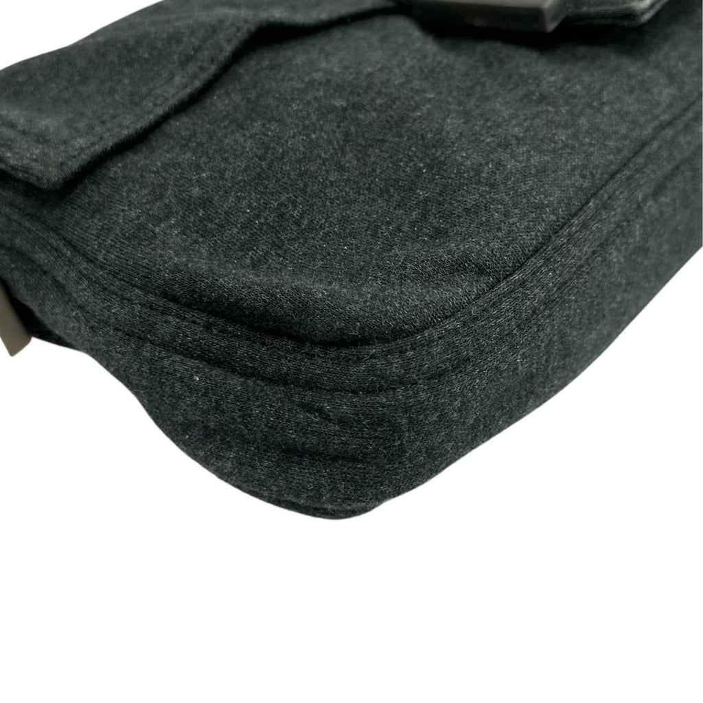 Fendi Mamma Baguette Shoulder Bag Cotton Dark Gray — view 7