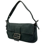 Fendi Mamma Baguette Shoulder Bag Cotton Dark Gray — view 2