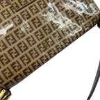 Fendi Zucchino Mamma Baguette Shoulder Bag Patent Brown — view 6