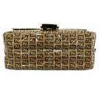 Fendi Zucchino Mamma Baguette Shoulder Bag Patent Brown — view 4