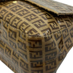 Fendi Zucchino Mamma Baguette Shoulder Bag Patent Brown — view 8