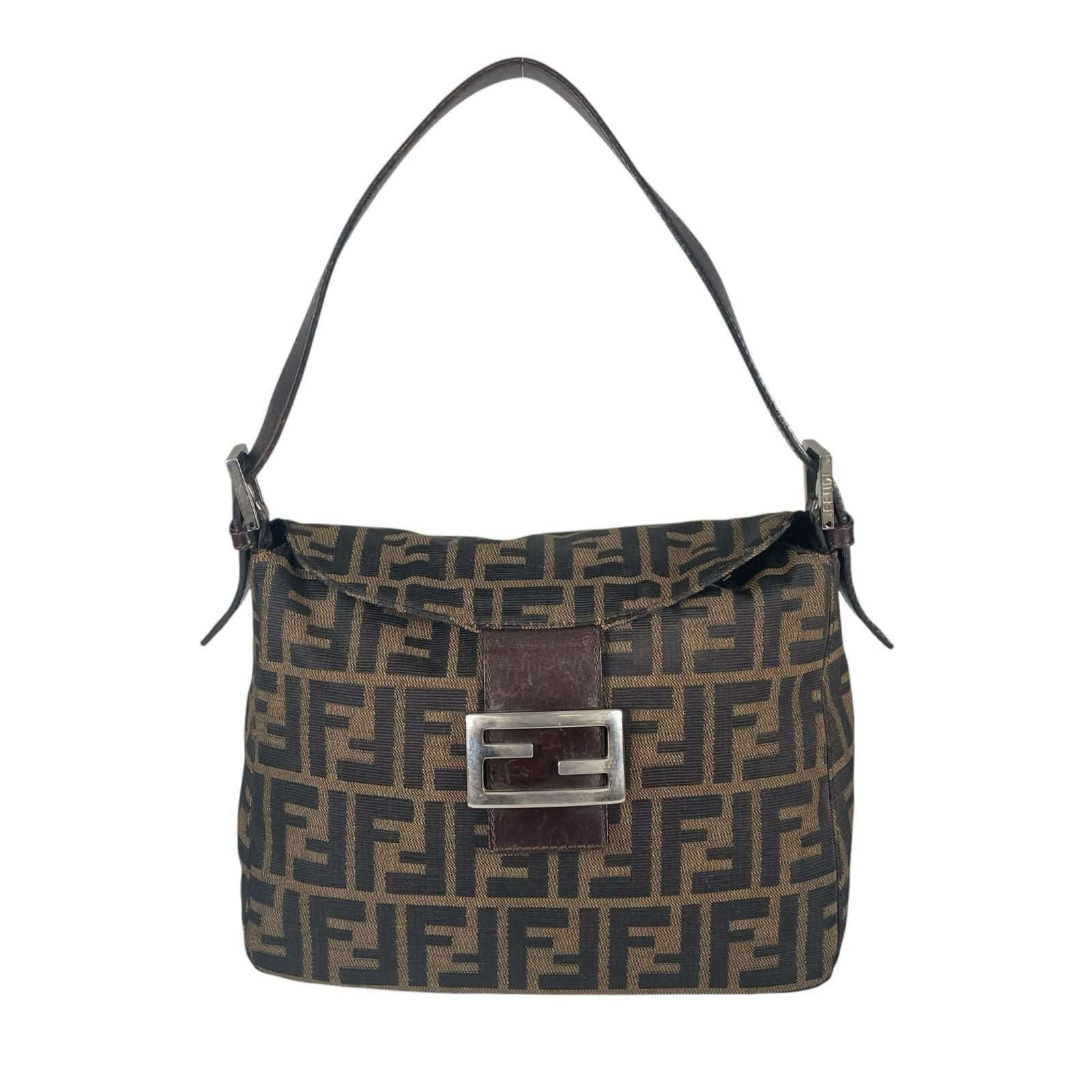 Fendi Zucca Handbag Canvas Brown