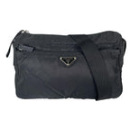 Prada Triangle Logo Shoulder Bag Nylon Black