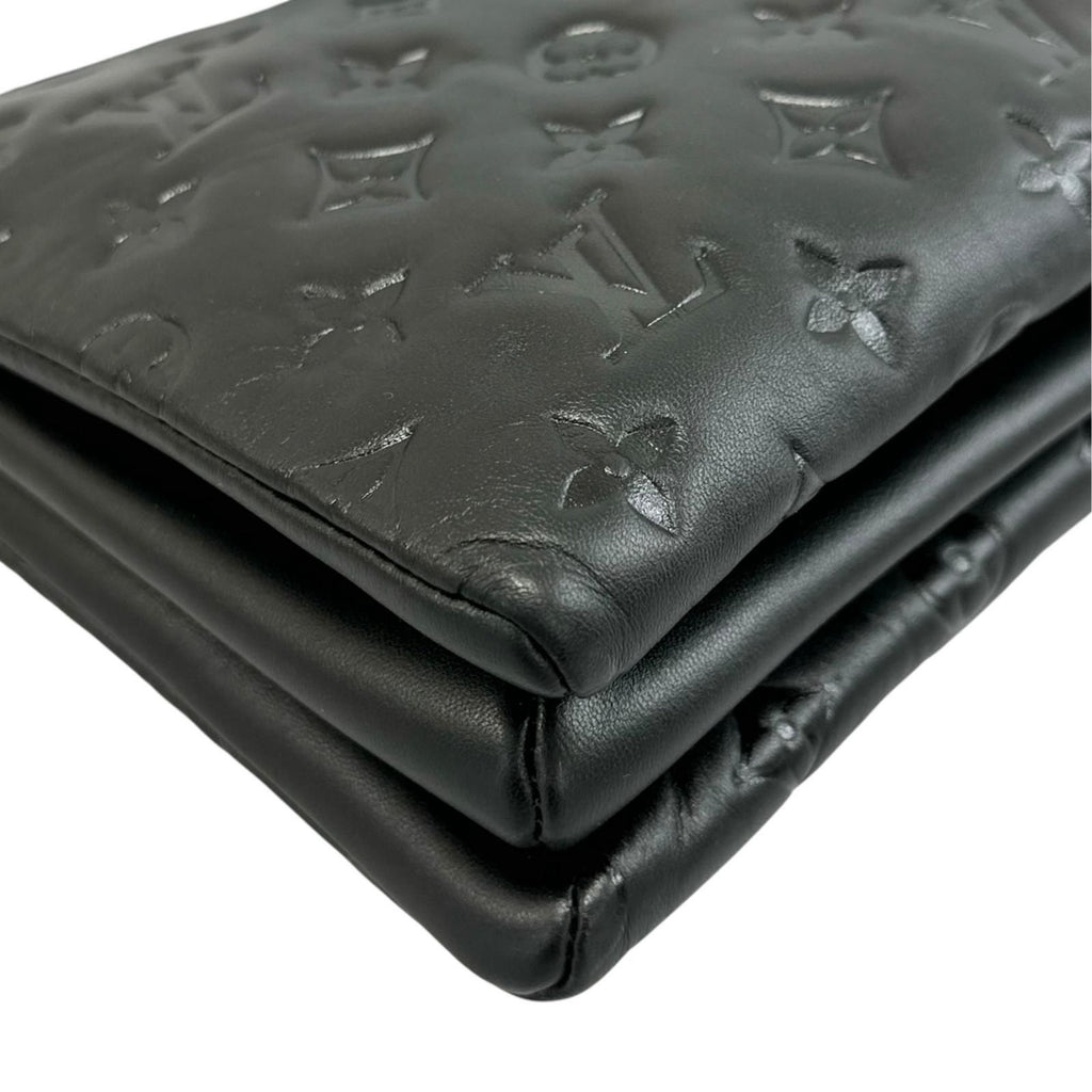 Louis Vuitton Coussin PM Shoulder Bag Black Monogram Embossed — view 7