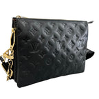 Louis Vuitton Coussin PM Shoulder Bag Black Monogram Embossed — view 3