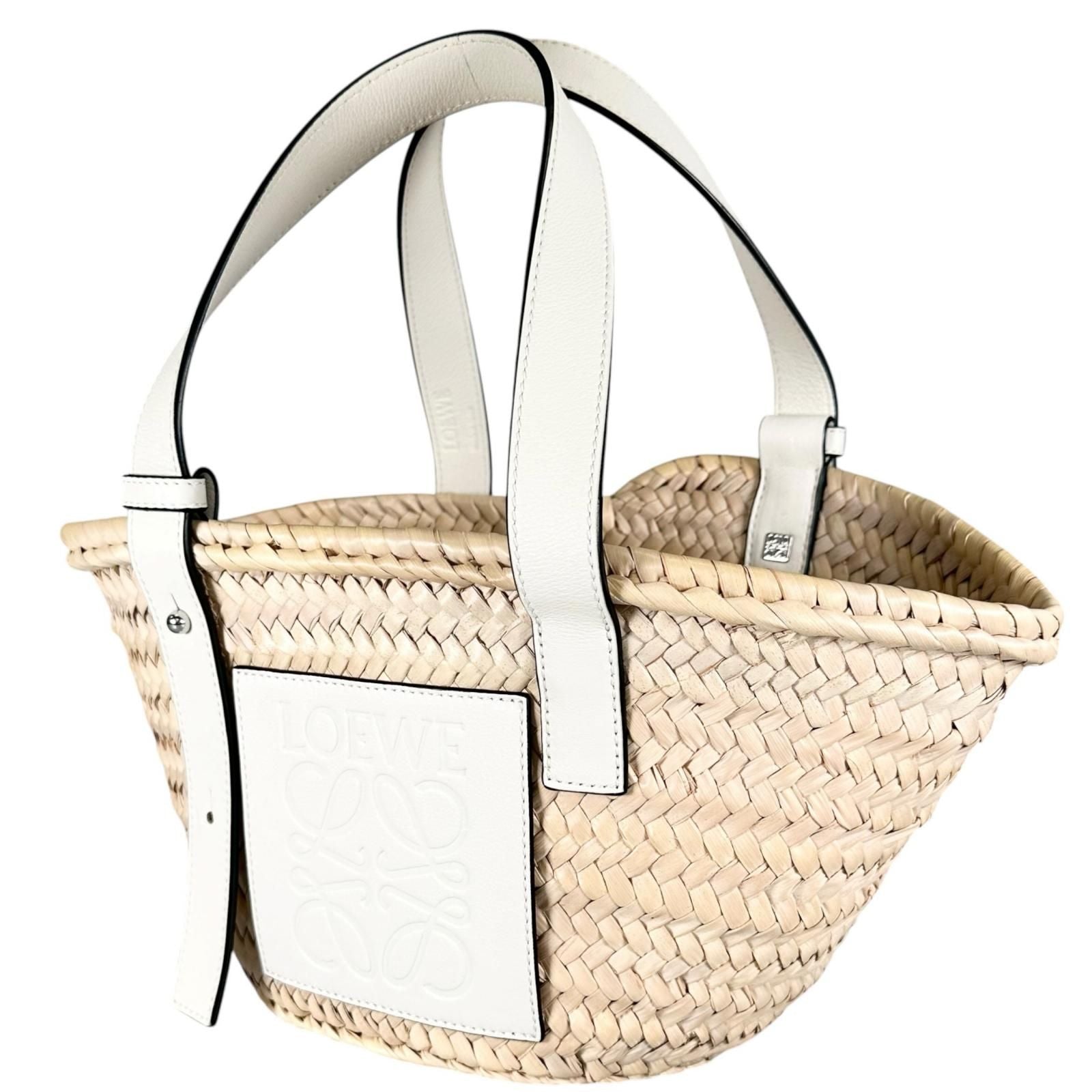 Loewe Handbag Raffia White Basket — view 2