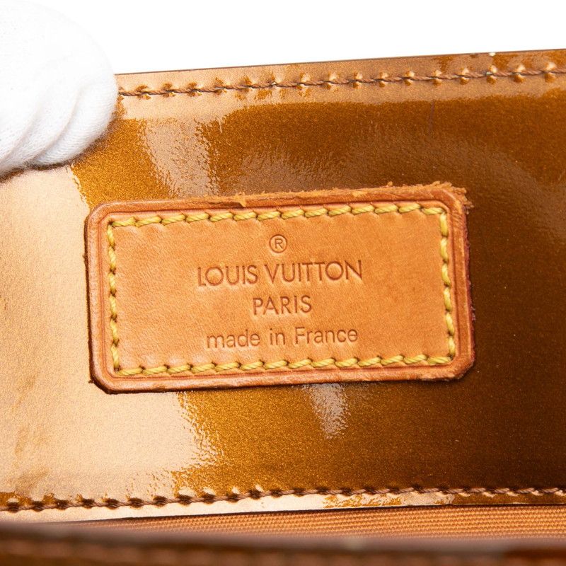 Louis Vuitton Monogram Vernis Reed MM Tote Blanc Brown Patent Leather — view 5