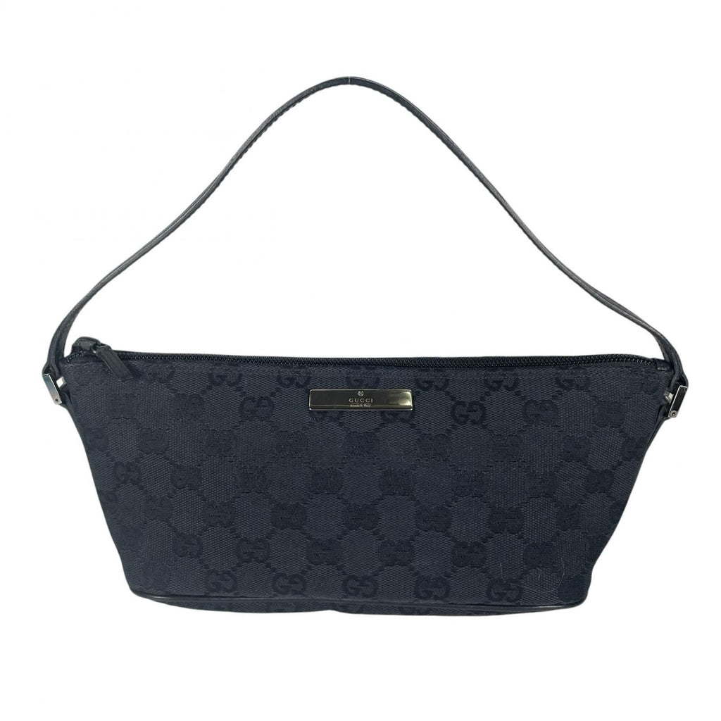 Gucci Pouch Handbag GG Canvas Black
