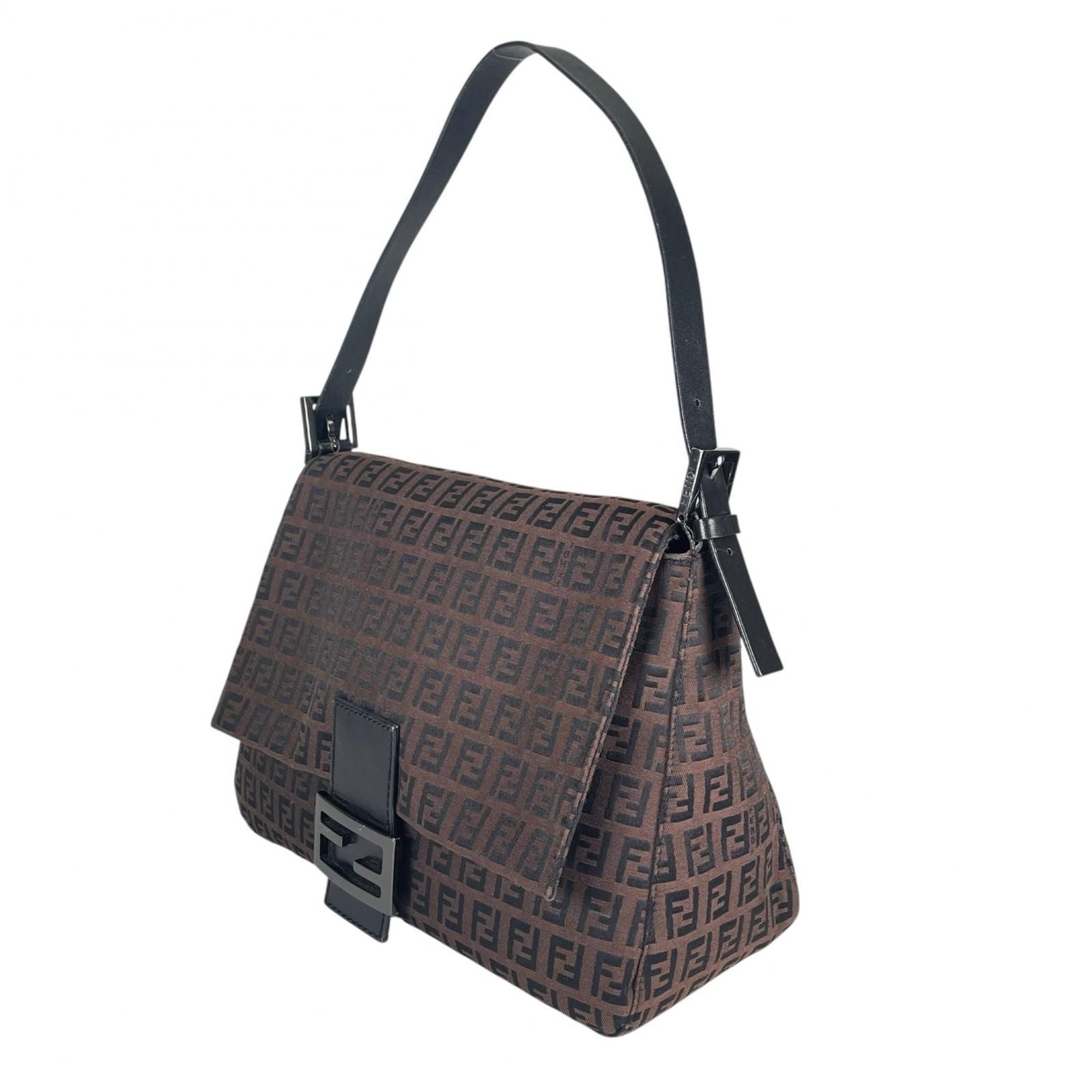 Fendi Mamma Baguette Handbag Canvas Brown — view 2