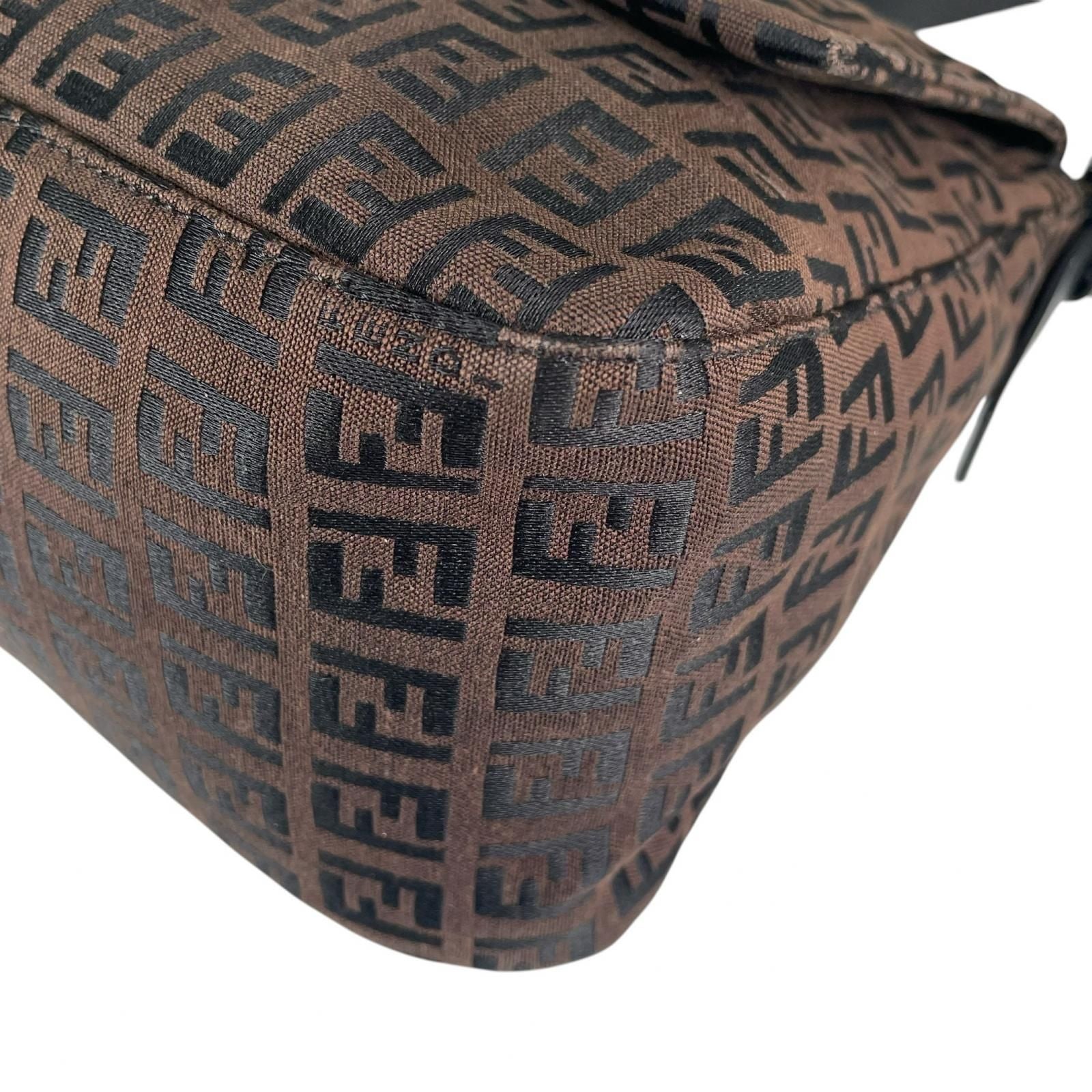 Fendi Mamma Baguette Handbag Canvas Brown — view 7