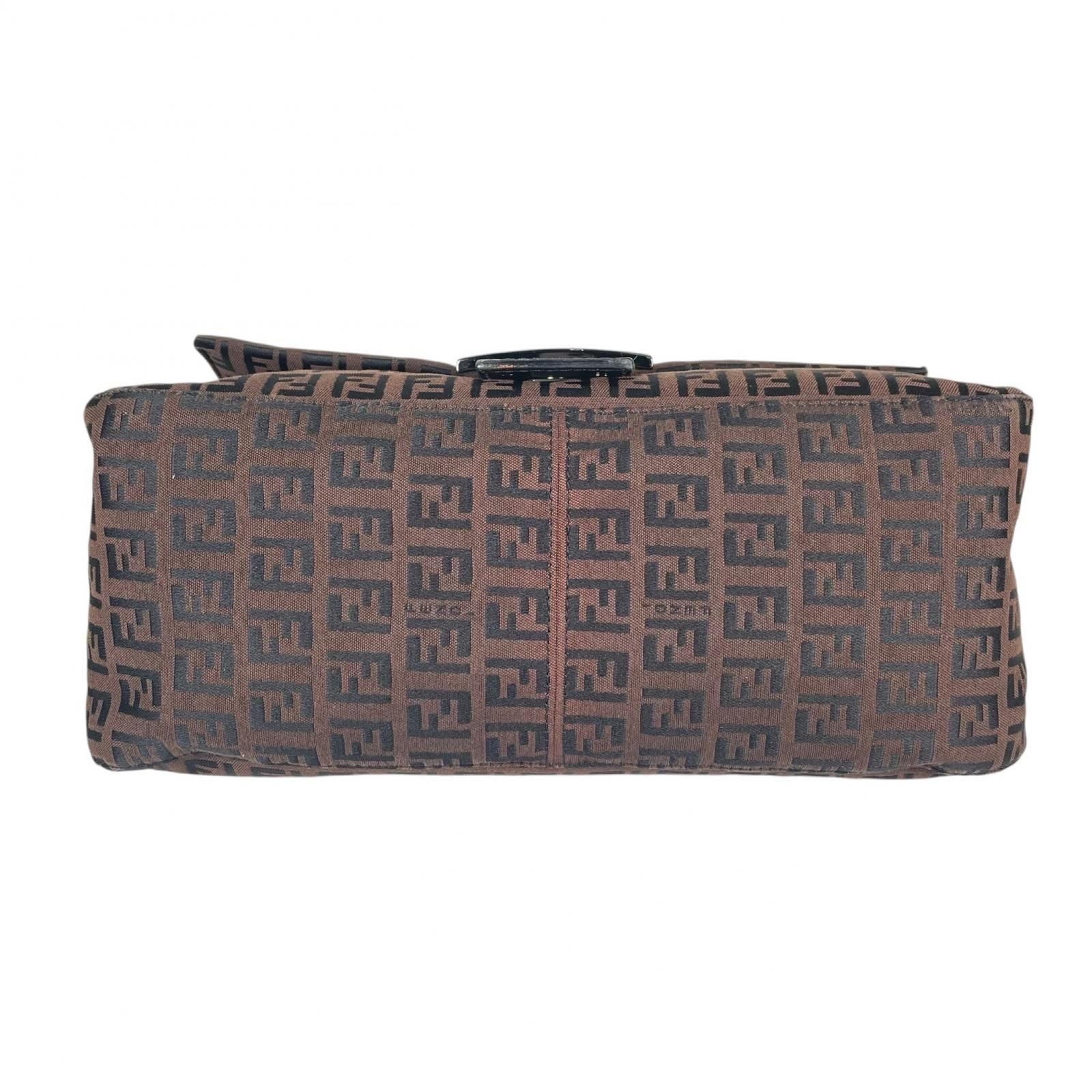 Fendi Mamma Baguette Handbag Canvas Brown — view 4