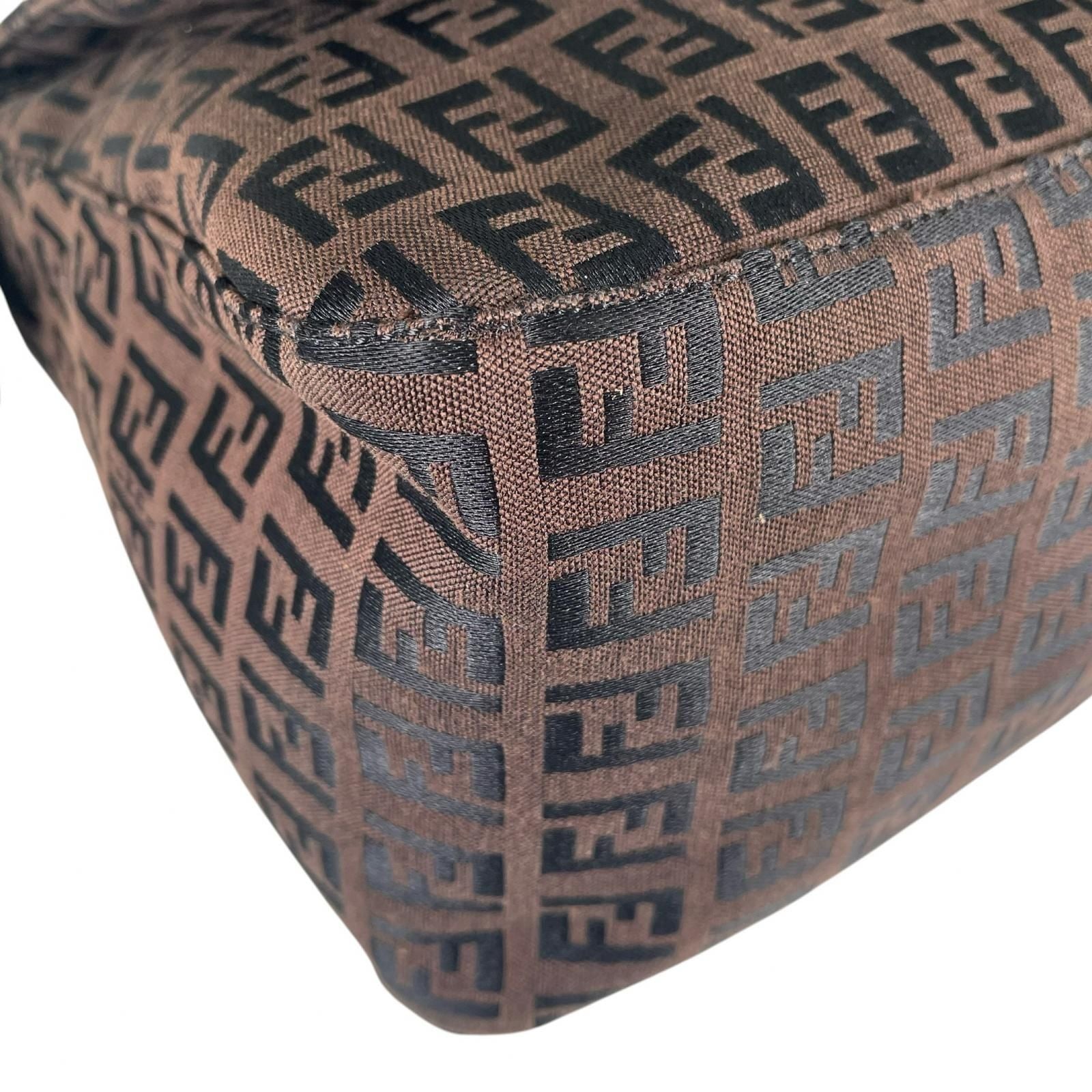 Fendi Mamma Baguette Handbag Canvas Brown — view 6