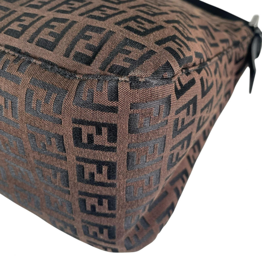 Fendi Mamma Baguette Handbag Canvas Brown — view 8
