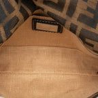 Fendi Selleria Zucca Crossbody Shoulder Bag Brown Canvas Leather — view 4