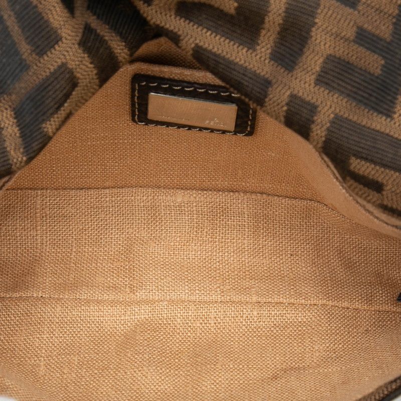 Fendi Selleria Zucca Crossbody Shoulder Bag Brown Canvas Leather — view 4