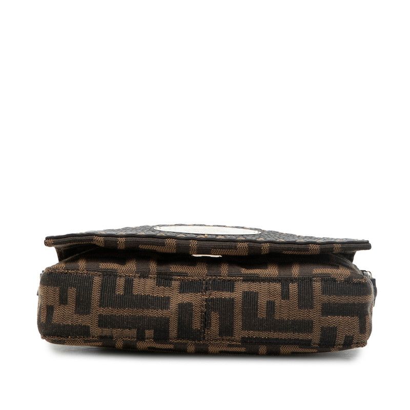 Fendi Selleria Zucca Crossbody Shoulder Bag Brown Canvas Leather — view 3