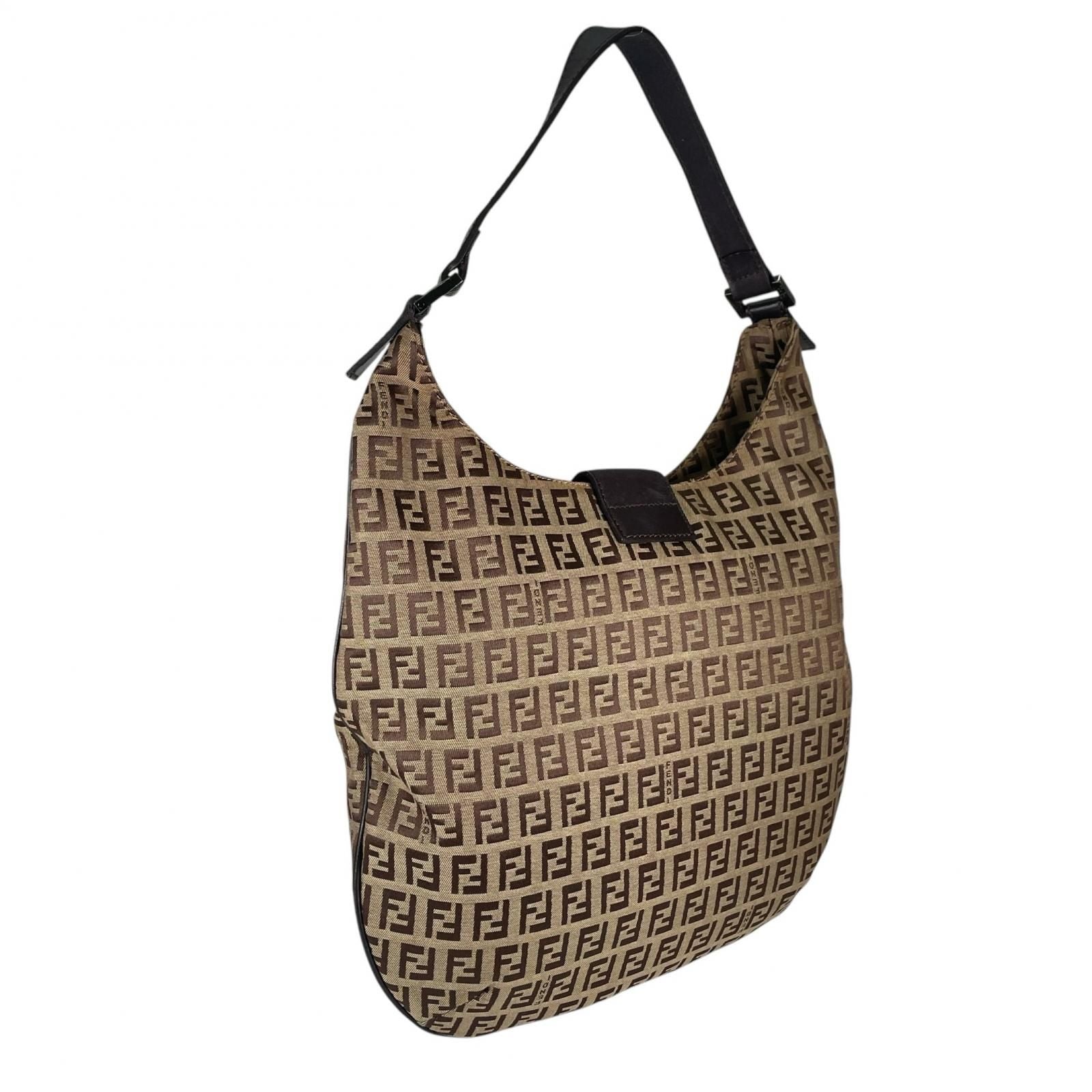 Fendi Zucchino Handbag Canvas Beige — view 3