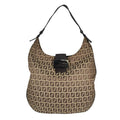 Fendi Zucchino Handbag Canvas Beige