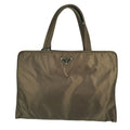 Prada Triangle Logo Handbag Nylon Khaki