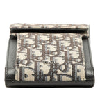 Dior Oblique Shoulder Bag Pochette Beige Navy Black Canvas Leather — view 3