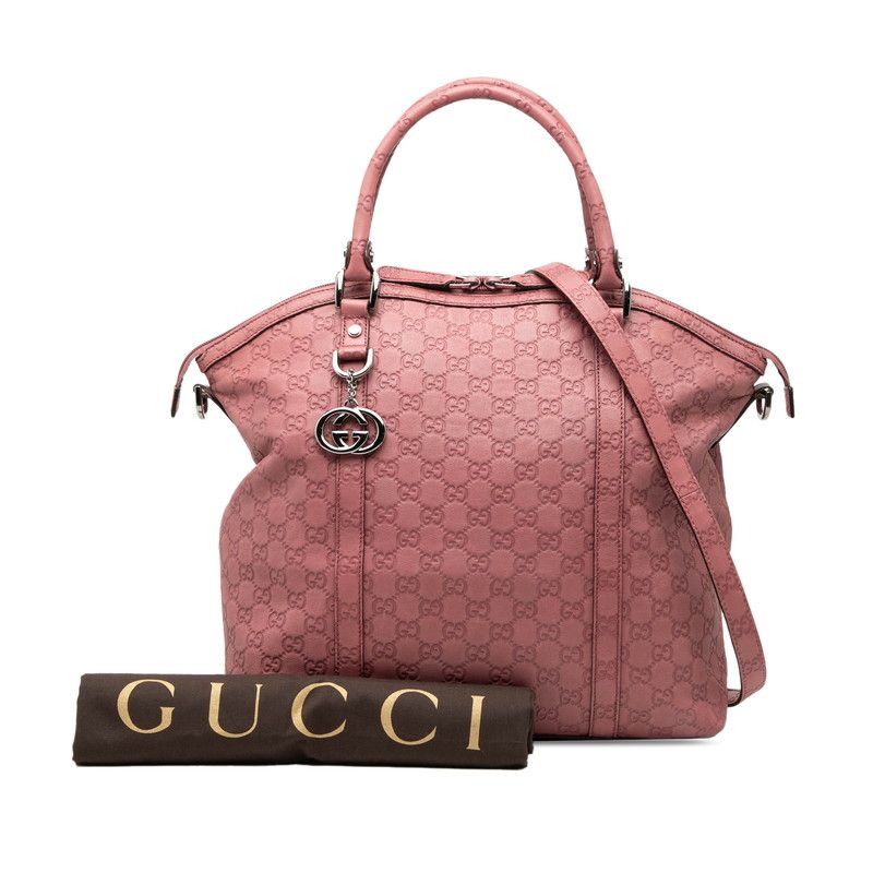 Gucci Guccissima Soho 2-Way Shoulder Bag Pink Leather — view 7
