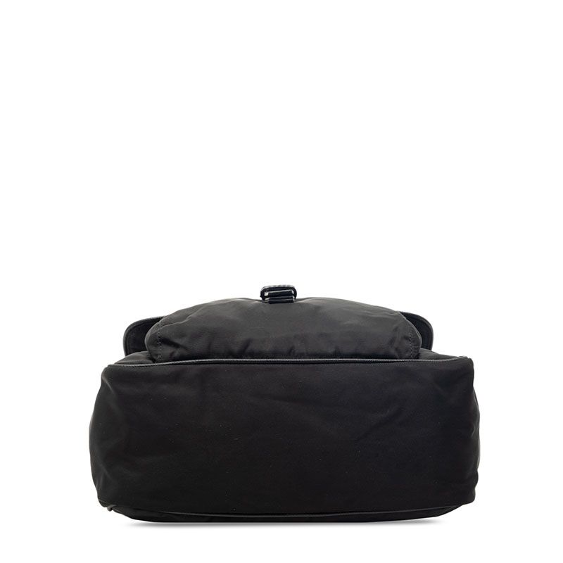 Prada Triangle Logo Preto Vera Pocono Shoulder Bag Black Tessuto Nylon Saffiano — view 3