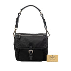 Prada Triangle Logo Preto Vera Pocono Shoulder Bag Black Tessuto Nylon Saffiano — view 6