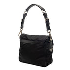 Prada Triangle Logo Preto Vera Pocono Shoulder Bag Black Tessuto Nylon Saffiano — view 2