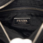 Prada Triangle Logo Preto Vera Pocono Shoulder Bag Black Tessuto Nylon Saffiano — view 5